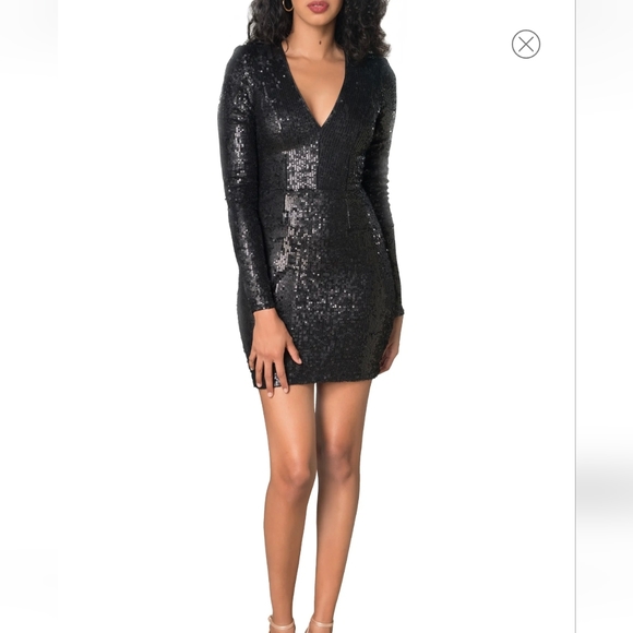 Dress the Population Dresses & Skirts - Dress The Population Womens Shauna Sequined V-Neck S
